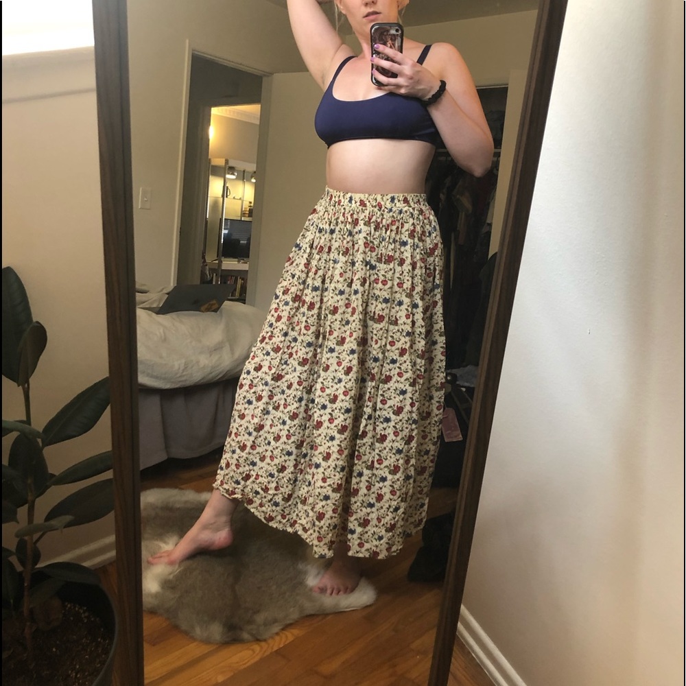 Vintage Grunge Floral Maxi Skirt